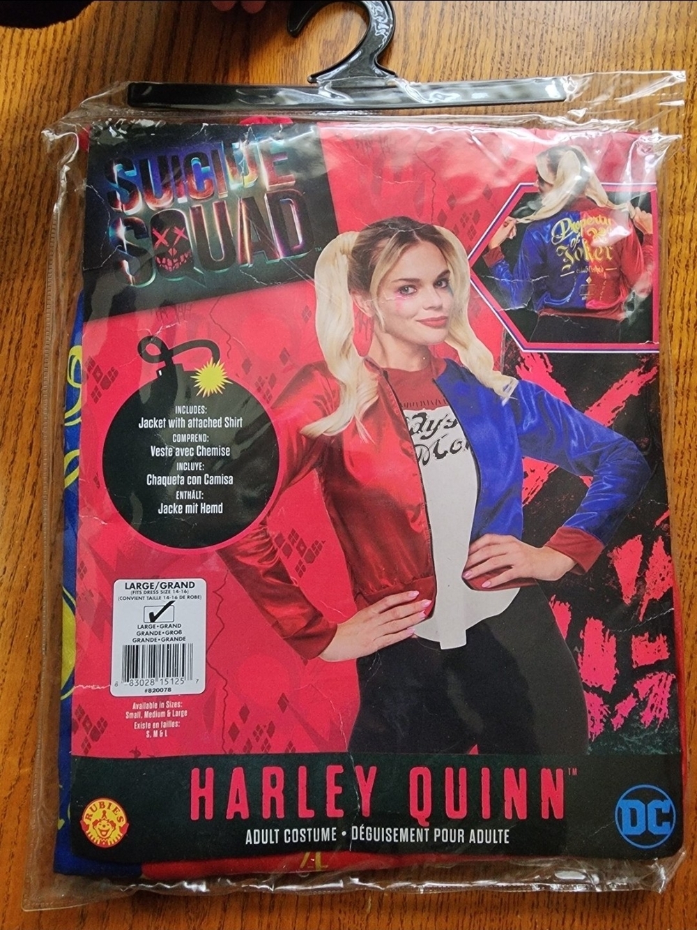 DC Harley Quinn Two-Tone Red and Blue Jacket Costume